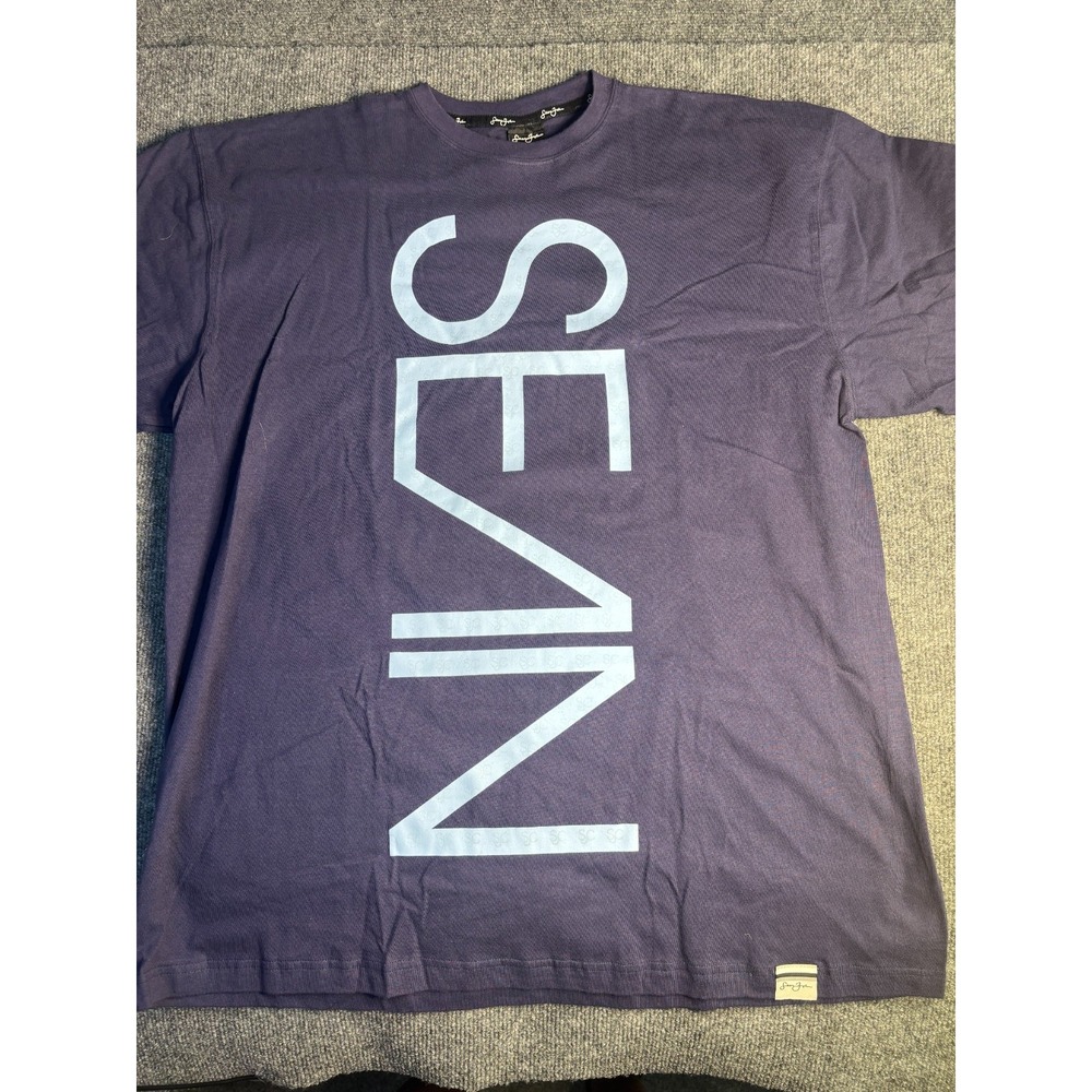 Sean John T Shirt‎ Men's XL Navy Blue Cotton Regular Fit Short Sleeve Pullover